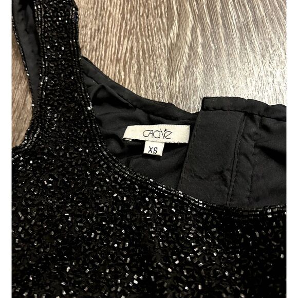 Vintage Cache Beaded 100% Silk Tank Top XS 90s Evening Party Top Embellished Y2K - Picture 5 of 15